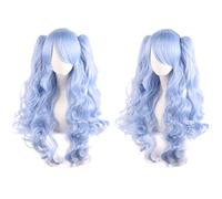 Halloween Fashion Christmas Party Dress Up Wig Cosplay Anime Wig Lolita Cute Lolita Loli Double Ponytail Mouth Clip Long Curly Hair Fake Hair Color:Yn382
