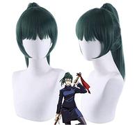 Halloween Fashion Christmas Party Dress Up Wig Cosplay Wig Curse Back To War Zenyuan Maki Dark Green Tiger Mouth Clip Ponytail