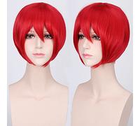 Halloween Fashion Christmas Party Dress Up Wig Cosplay Wig Multicolor Universal Face Short Hair Msn Black And White Short Hair Bobo Headgear Wig Color:K047-8 Dark Red