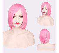 Halloween Fashion Christmas Party Dress Up Wig Cosplay Wig Short Hair Thickened Face Closed Face Short Hair Color Bobo Headgear Color: 3021-10/Light Pink
