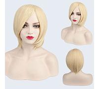 Halloween Fashion Christmas Party Dress Up Wig Cosplay Wig Short Hair Thickened Face Closed Face Short Hair Color Bobo Headgear Color: 3021-14/Warm Gold