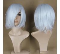 Halloween Fashion Christmas Party Dress Up Wig Cosplay Wig Silver Gray Short Hair Reverse Long Bangs Anime Wig 227