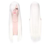 Halloween Fashion Christmas Party Dress Up Wig Cosplay Wig Universal 80Cm Color Long Straight Hair Style For Men And Women Universal Straight Hair Color:Zf80-09 White (Rose Net)