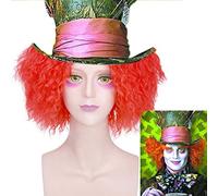 Halloween Fashion Christmas Party Dress Up Wig Dreaming In Wonderland 2 Mad Hatter Short Curly Cosplay Wig