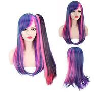 Halloween Fashion Party de Noël Dress Up Wig Style Perruque Femme Longueur Moyenne Cheveux Bouclés Centre Split Mode Perruque Bangs Ensemble de CheveuxCouleur: Pl-459