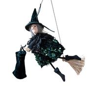 Halloween Figure, Flying Witch Decor, Plush Party Prop, Soft Fabric Build, Lightweight Design, Lifelike Appearance, Fun Display, Easy Setup, Reusable Use, Perfect for Yard, Indoor, Cosplay