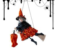 Halloween Figure, Flying Witch Decor, Plush Party Prop, Soft Fabric Build, Lightweight Design, Lifelike Appearance, Fun Display, Easy Setup, Reusable Use, Perfect for Yard, Indoor, Cosplay