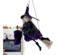 Halloween Figure, Flying Witch Decor, Plush Party Prop, Soft Fabric Build, Lightweight Design, Lifelike Appearance, Fun Display, Easy Setup, Reusable Use, Perfect for Yard, Indoor, Cosplay