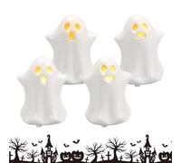 Halloween Figurines - Ceramic LED Light Set, Warm Glow Decorative Accent, | Ceramic Halloween Figurines - LED Light Set for Seasonal Décor | Warm Glow Decorative Accent with Non Slip Base for Indoor