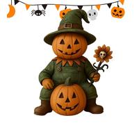 Halloween Figurines - Halloween Pumpkin Man | Pumpkin Man Halloweens Decor | Resin Scary Toy Doll For Festival Indoor Kitchen Fireplace Mantle Adults Kids Party Home and Decoration