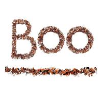 Halloween Fireplace Garland Holiday Harvest Party Banner with White Ghost