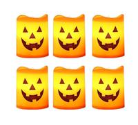 Halloween Flameless Candle, Spooky Ghost Decor, Battery Operated Flickering Light, Safe Warm Glow Gothic Style, Haunted Fireplace Bedroom Party Indoor Outdoor Display Use 1.46x1.77in