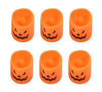 Halloween Flameless Candles, 6 piezas LED Ghost Candles, Battery Operated Flickering Lights, Warm Glow Effect, Gothic Spooky Decor for Fireplace, Haunted, Party, Bedroom, 3,7 x 4,5 cm