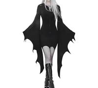 Halloween-Fledermauskleid, Halloween Kostüm, vestido de murciélago de poliéster con diseño moderno, leicht zu reinigen, Größen S-2XL, bequem für Innen- und Außenaktivitäten