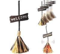 Halloween Floating Broom,Dancing Witch Broomstick with Motion Sensor Spooky Sounds,Moving Floating Broom Halloween Prop with Lights,Animated Witch's Broomstick for House Party Decorations (1)