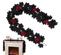 Halloween Flower Garland | 5.74ft Artificial Realistic Maple Leaves | Rose