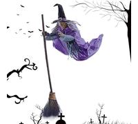 Halloween Flying Witch Decor - Spooky Hanging Ornament, Animated Halloween Decoration | Lightweight Design, Easy To, Realistic Witch Figure, Perfect For Indoor and Outdoor Use, Festive Atmosphere