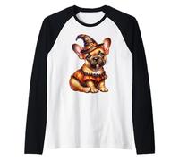 Halloween Frenchie Puppy Graphic For French Bulldog Mom Camiseta Manga Raglan