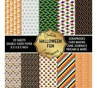 Halloween Fun Patterned Double-Sided Craft Paper, 8.5" Square: Decorative Specialty Paper for Scrapbooks, Junk Journals, Origami, Cardmaking