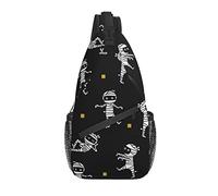 Halloween Funny Cute Mummy Pattern Cross Chest Bag Diagonalmente Sling Mochila Crossbody Bandolera Viajes Senderismo Mochilas para Hombres Mujeres