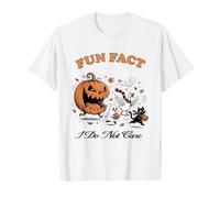 Halloween Funny Fun Dato I Do Not Care Evil Pumpkin & Ghouls Camiseta gráfica económica, Hombre, Blanco, XL