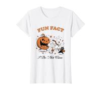 Halloween Funny Fun Dato I Do Not Care Evil Pumpkin & Ghouls Camiseta gráfica económica, Mujer, Blanco, M