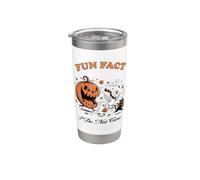 Halloween Funny Fun Dato I Do Not Care Evil Pumpkin & Ghouls Vaso térmico de acero inoxidable de doble pared