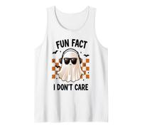 Halloween Funny Fun Dato I Do Not Care Ghost con Auriculares Camiseta sin Mangas