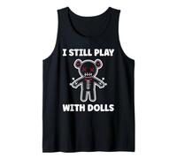 Halloween Funny Quote i Still Play with Dolls Voodoo Doll Camiseta sin Mangas