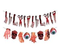 Halloween Garland, Hangable Backdrop Halloween Decoration For Outdoor Holiday, 2025 Haunted House Banner, Commercial Shopping Mall Door Fence Home Birthday Themed Venues Eaves