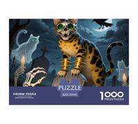 Halloween- Gato bengalí Puzle 1000 Piezas Gato doméstico - Desafío Decorativo, Mindfulness En Pareja, Póster 1:1, 70x50cm/1000pcs
