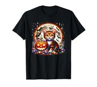 Halloween Gato Gatito Bruja Calabaza Jack o Lantern Lindas Niñas Camiseta
