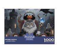 Halloween- Gato Noruego del Bosque Puzle 1000 Piezas Gato doméstico - Desafío Decorativo, Mindfulness En Pareja, Póster 1:1, 38x26cm/1000pcs