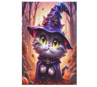 Halloween Gato Puzzle de Madera 1000 Piezas, DIY, Entretenimiento Creativo, Divertido Puzzles para Adultos Y Niños De 12 Años, (78×53cm)