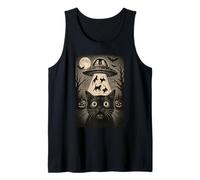 Halloween Gato Selfie Miedo Alien Secuestro Gatos OVNI Volar Camiseta sin Mangas