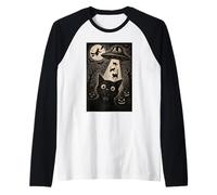 Halloween Gato Selfie Noche Espeluznante Alien Secuestro Gatos OVNI Camiseta Manga Raglan