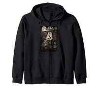 Halloween Gato Selfie Noche Espeluznante Alien Secuestro Gatos OVNI Sudadera con Capucha
