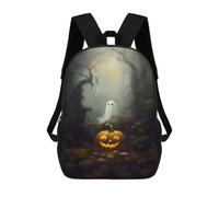 Halloween Ghost And Pumpkin Scene Mochila Escolar Para El Trabajo, Negocios, Universidad Y Escuela Para Niñas Y Adolescentes 17inch
