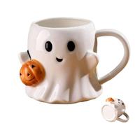 Halloween Ghost Cup - Cute Halloween Ghosts Ceramic Mugs | Ceramic Pumpkin Drinking Glass with Handle | Spooky Coffee Mug Gift Adults Teens Kids Women Home Christmas Birthday Decor
