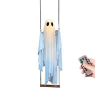 Halloween Ghost Decor - 156 x 17 in Spooky Swing Ghosts Lights for Display, mando a distancia con función animada, decoración de terraza para , casa embrujada, casa, patio, interior, exterior