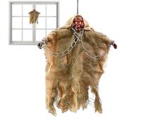 Halloween Ghost Decor, Chain Ghost Ornament, 7.48in Outdoor Scary Display, Lightweight Hanging Prop, Authentic Weatherproof Design for Haunted, House, Garden, Yard, Patio, Porch Use
