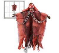 Halloween Ghost Decor, Chain Ghost Ornament, 7.48in Outdoor Scary Display, Lightweight Hanging Prop, Authentic Weatherproof Design for Haunted, House, Garden, Yard, Patio, Porch Use