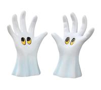 Halloween Ghost Decor, Ghost Hand Figurines Desk Ornament 3.54x2.36x1.46 Inches, Spooky Mini Statue Set, Creepy Display Accent for Bookshelf Fireplace Lawn Porch Garden Patio Yard