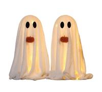 Halloween Ghost Decor, Lighted Table Decoration, Party Centerpiece Acento, Led Iluminación, Double Piece Spooky Set for Interior, Outdoor, Kitchen, Yard, Porch, Home Display 20,47 x 11,81 x 11,81
