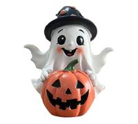 Halloween Ghost Figurine, Desktop Decor Halloween Ornament, Resin Ghost Pumpkins Statue, Home Decor For Holiday Home Bedroom Entryway Workplace Gabinete Living Room Carnivals Garden Tabletop