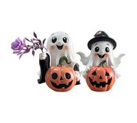 Halloween Ghost Figurine, Desktop Decor Halloween Ornament, Resin Ghost Pumpkins Statue, Home Decor For Holiday Home Bedroom Entryway Workplace Gabinete Living Room Carnivals Garden Tabletop