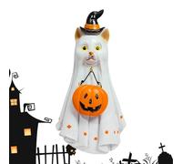 Halloween Ghost Figurine, Spooky Resin Ghosts Animal Statue, Table Centerpieces Decorative Halloween Ornaments for Mantel, Haunted House, Walkway, Porch, Window, Camping, Indoor, Outdoor Setup