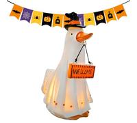 Halloween Ghost Figurine, Spooky Resin Ghosts Animal Statue, Table Centerpieces Decorative Halloween Ornaments for Mantel, Haunted House, Walkway, Porch, Window, Camping, Indoor, Outdoor Setup
