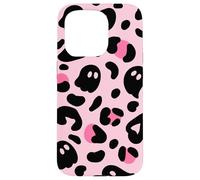 Halloween Ghost Leopard Print Cute Hot Pink Cheetah Design Carcasa para iPhone 15 Pro
