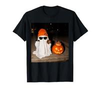 Halloween Ghost Meme Spooky Pumpkin Donut Café Helado Pausa Camiseta